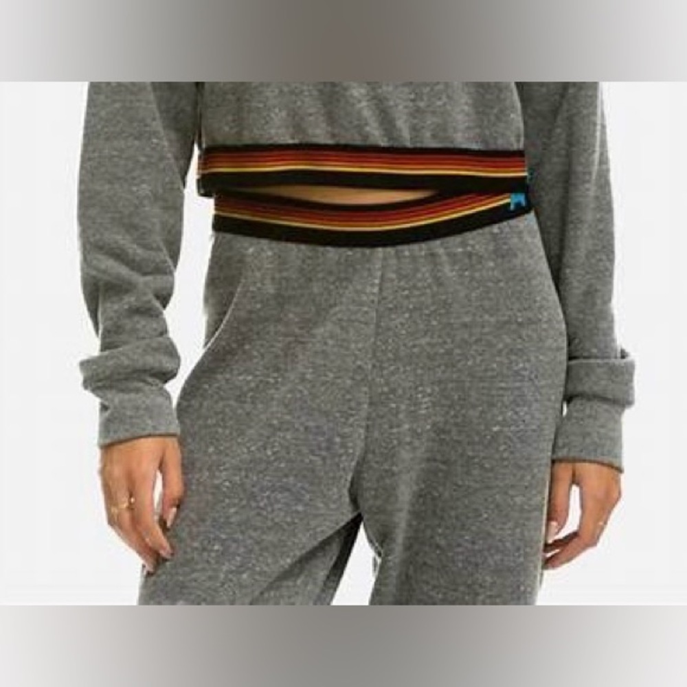 LOGO STRIPE SWEATPANTS - GREY SIZE M